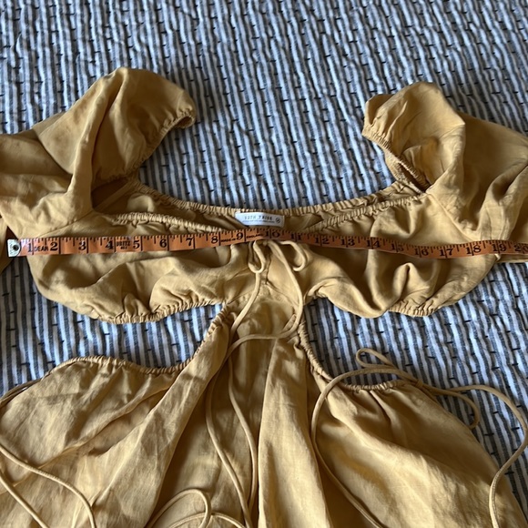 Mustard cut-out puff sleeve dress, M, 12th Tribe - Picture 5 of 8